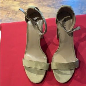 Merona - Tan Suede Ankle Wrap Heels - EUC